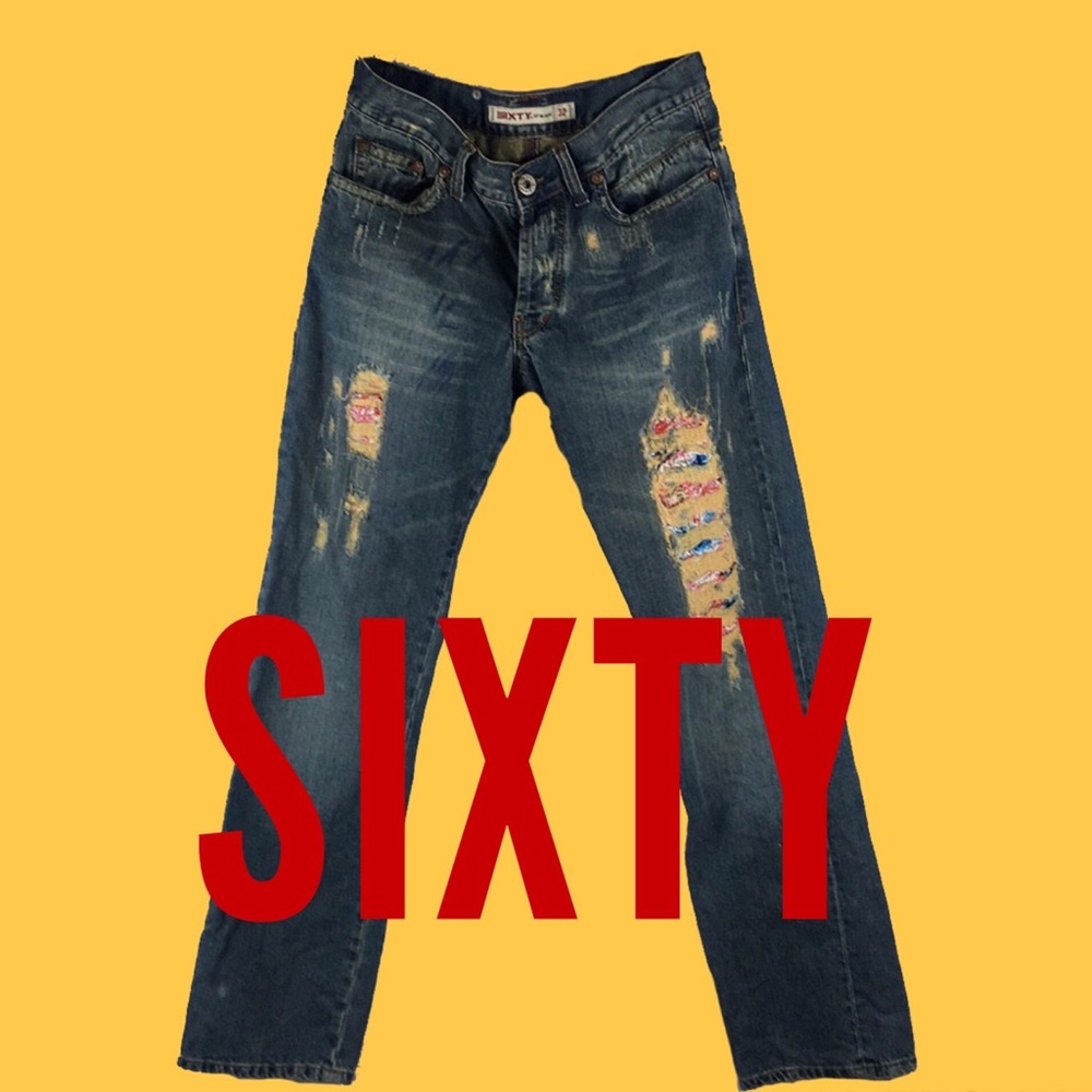 SIXTY distressed jeans- ribbon detail - Picture 8 of 8